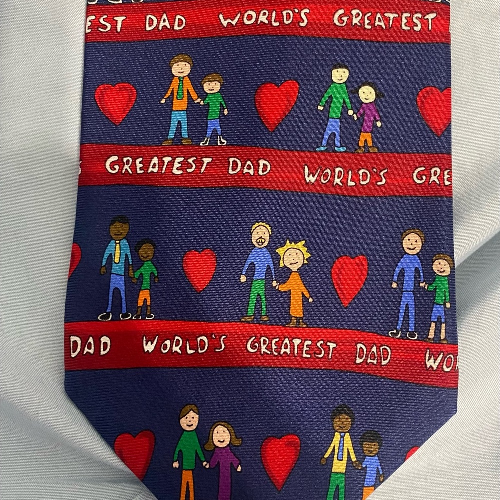 Men's tie- World's Greatest Dad by Save the Children Collection. Vintage 2000.
